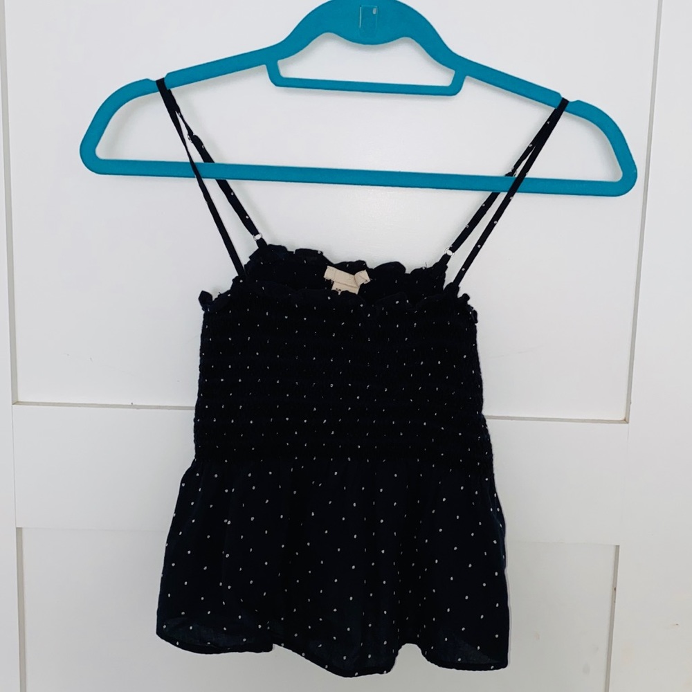 Black & White Polka Dot Peplum Crop Top